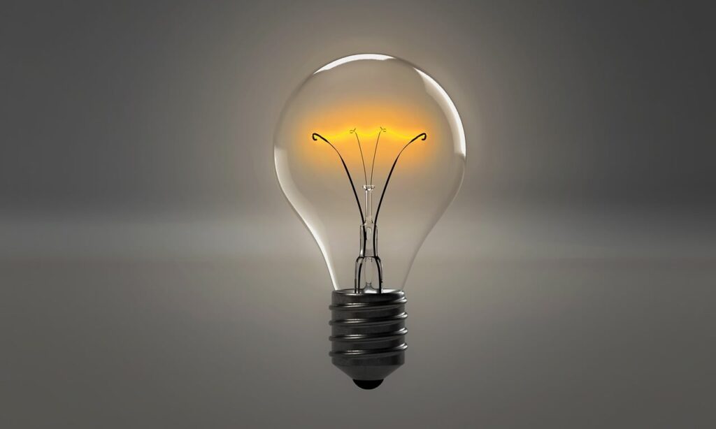 A light bulb to represent thinking skills.